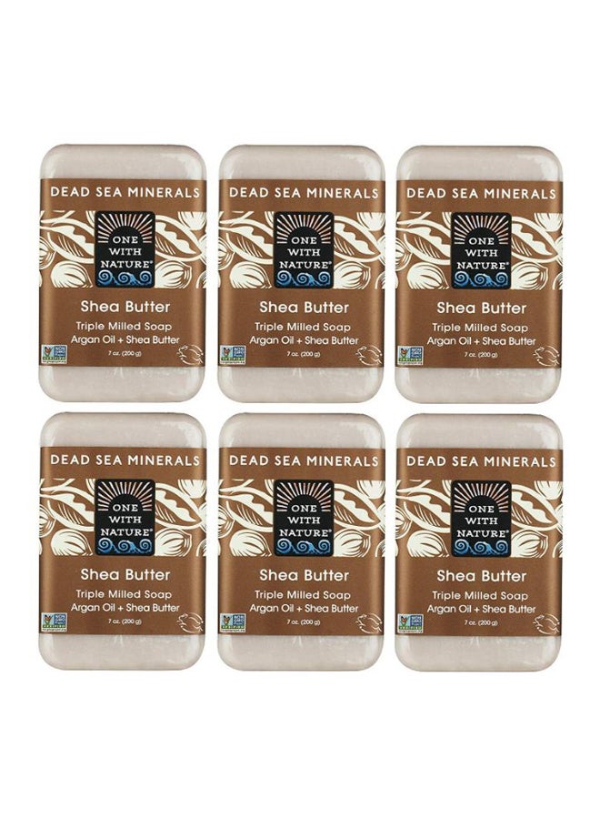 ONE WITH NATURE 6-Piece Nature Shea Butter Dead Sea Mineral Soap Off White 