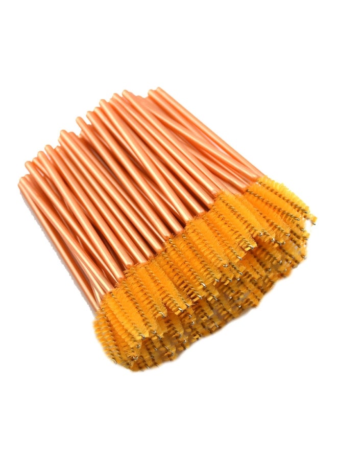 CYTHERIA 100-Piece Disposable Eyelash Brush Set Gold/Yellow 