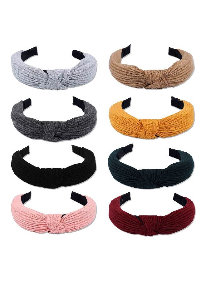 WBCBEC 8-Piece Knotted Turban Headband Set Multicolour 