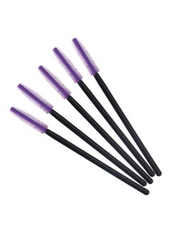 50-Piece Disposable Eyelash Brush Set Black/Purple