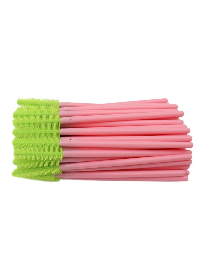 CYTHERIA 100-Piece Disposable Eyelash Brush Set Green/Pink 