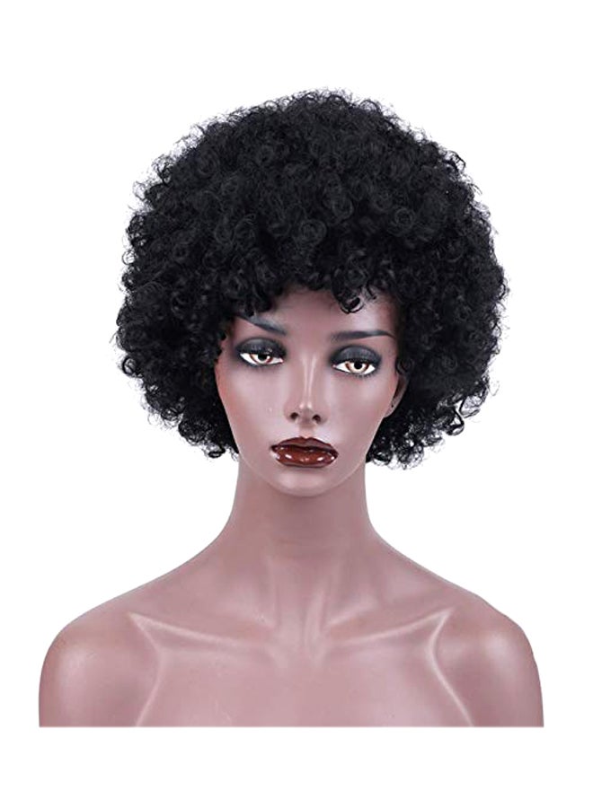 Kinky Curly Shoulder Length Wigs Black