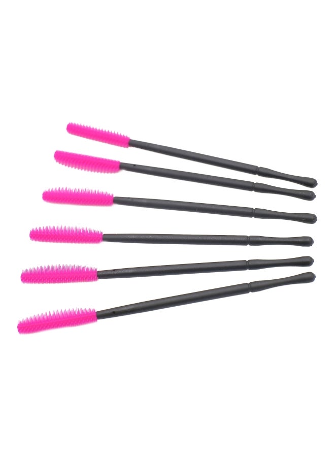 CYTHERIA 50-Piece Disposable Eyelash Brush Set Black/Pink 