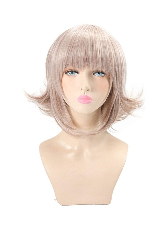 شينج وانج كوين شعر مستعار تنكري قصير أملس مناسب لشخصيات الأنمي وردي 45سم