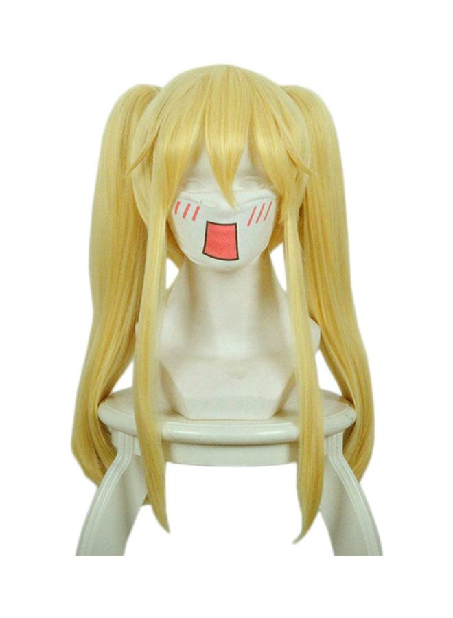Xingwang Queen Anime Long Straight Cosplay Wig Clip On Two Ponytails Women Blonde 