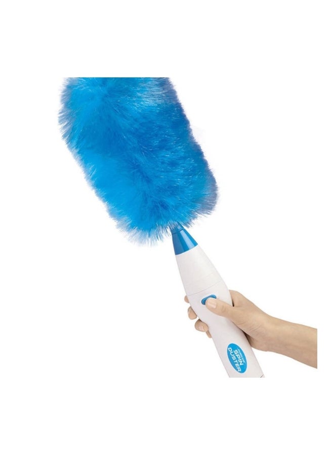 Multifunction Rotary Duster Cleaner Electric Feather Duster Cleaning Brush White & Blue 28x15x8cm - Image 4