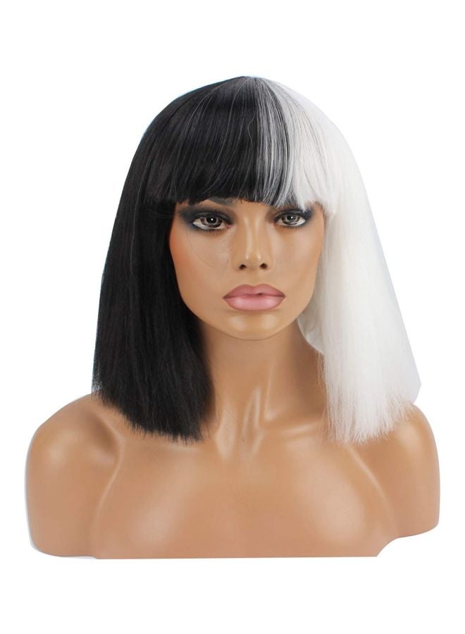 شعر مستعار صناعي لحفلات الهالووين أسود/ أبيض