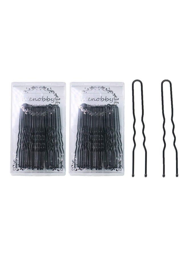 Wenobby 40-Piece U Shaped Hair Pin Set Black 2.4inch