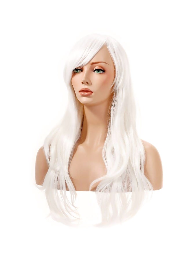 يوبو شعر مستعار مموج طويل مع غرة أبيض
