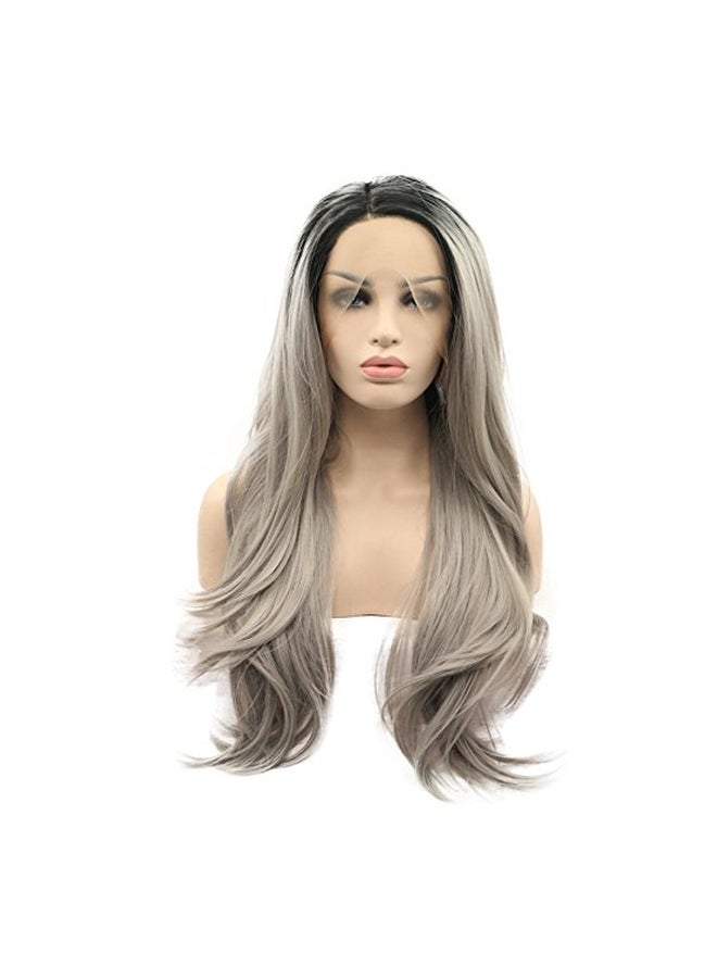 Synthetic Hair Wig Grey/Black 24inch - v1556342468/N24329306A_1