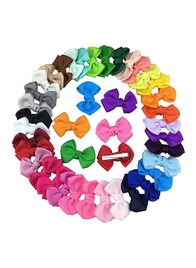 XIMA 35-Piece Grosgrain Ribbon Hair Bows Clips Set Multicolour