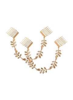 Yueton 2-Piece Leaf Chain Clips Barrettes Bobby Pin Gold 