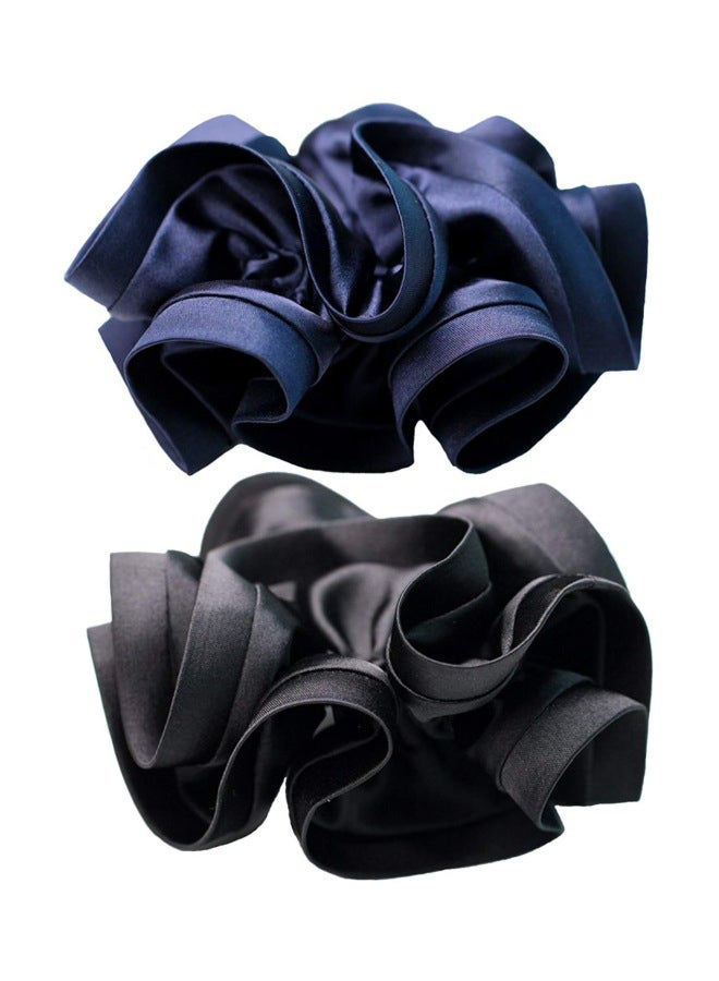 Wenobby 2-Piece Durable Elastics Hair Tie Hair Band Set Purple Hue/ White Hue 3.6inch