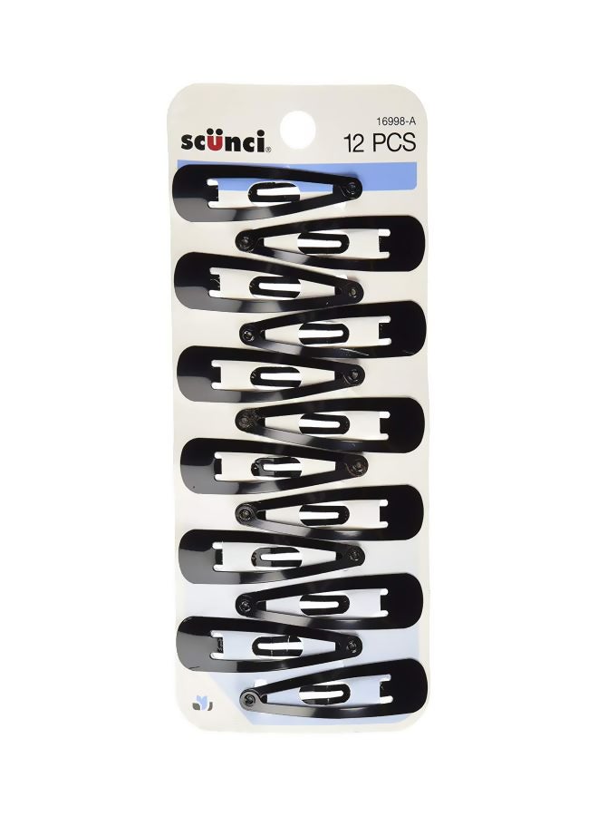 Scunci 12-Piece Snap Hair Clips Set Black