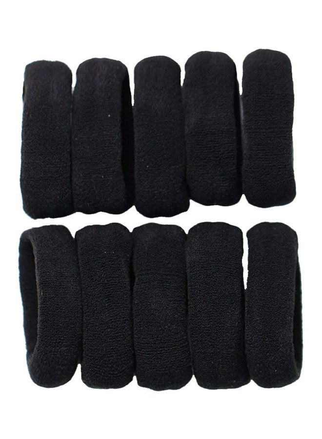 10-Piece Ultra Thick Strong Elastic Hair Tie Set Black