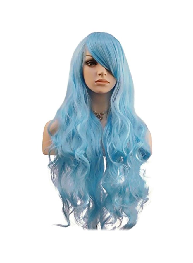 يوبو شعر مستعار مموج طويل مع غرة أزرق