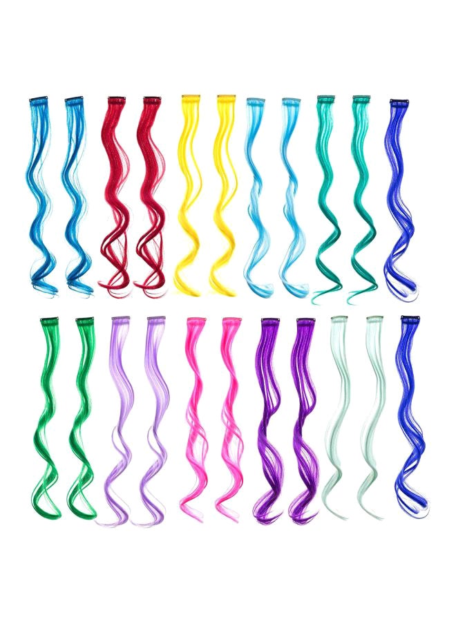 22-Piece Clip On Hair Extension Set Yellow/Blue/Green - v1556342888/N24329223A_1