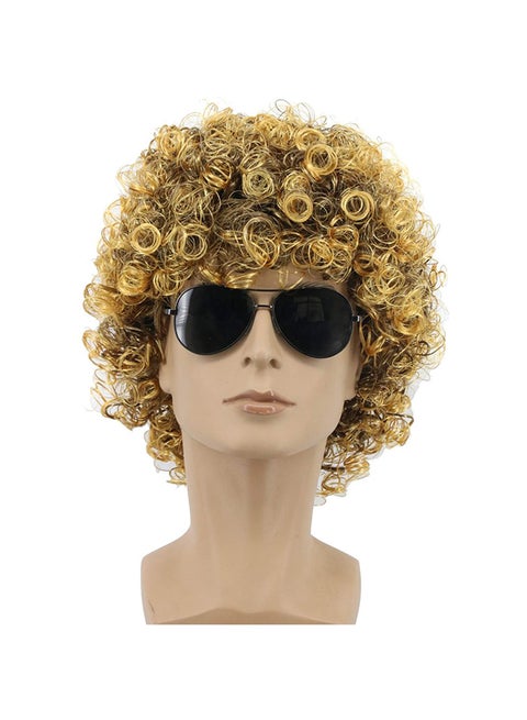 Afro Style Funky Wig Gold
