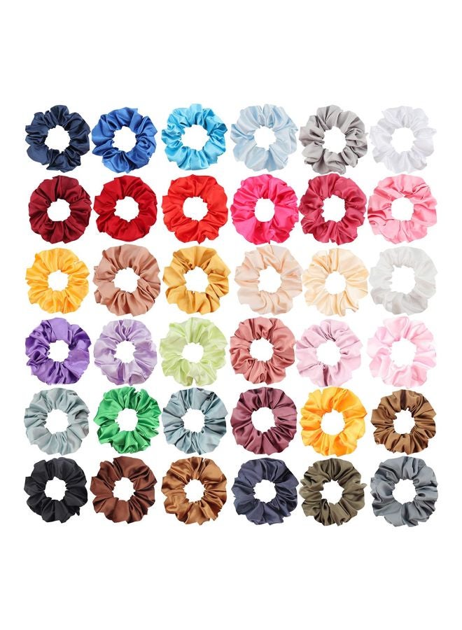 36-Piece Elastics Hair Band Set Red/Blue/Yellow