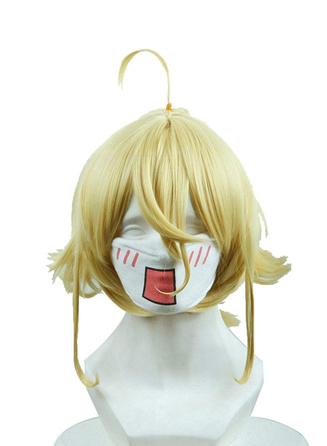 شينج وانج كوين شعر مستعار بمشابك تثبيت وتصفيفة أنمي قصيرة بلوند