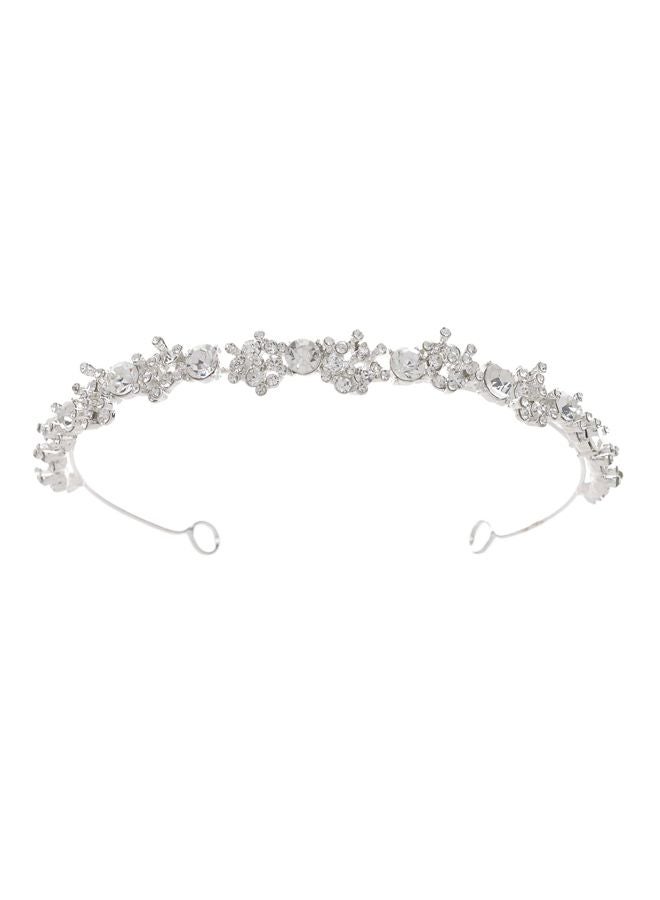 SWEETV - Wedding Bridal Headband Silver/Clear - Image 1