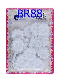 TARA Plastic Bow Hair Barrettes White 