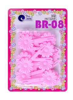 TARA Plastic Hair Barrettes Pink 