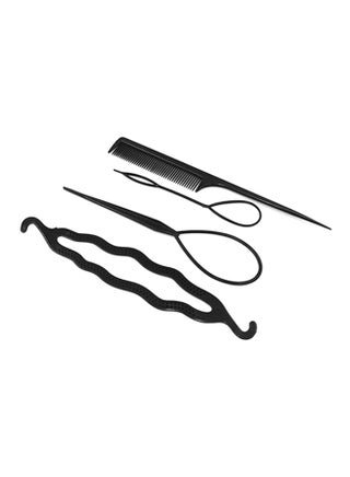 4-Piece Hair Twist Bun Maker Tool Set Black - v1556344106/N24329269A_1