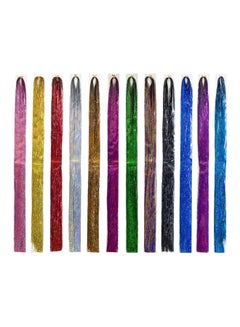 SWACC 12-Piece Glitter Hair Extension Set Multicolour 48inch 