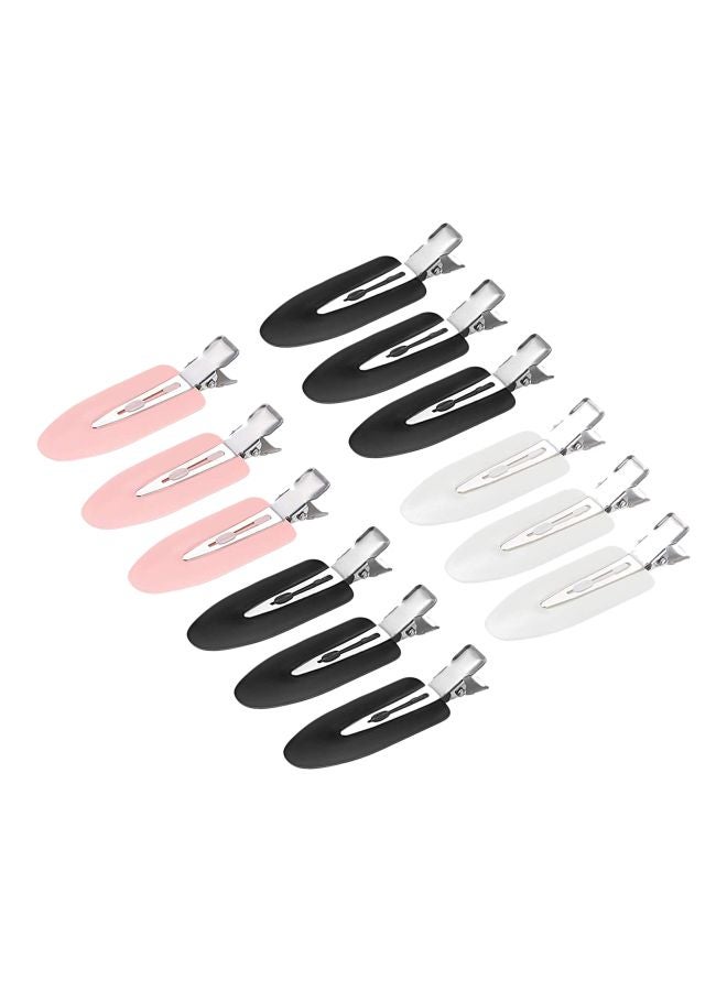 TOODOO 12-Piece Hair Curl Clip Set Pink/Black/White - Image 1