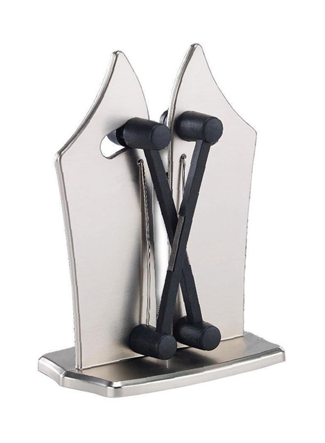 Metal Kitchen Knife Sharpener Silver 10x11x7cm