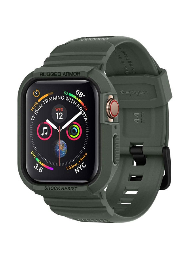 Spigen - Apple Watch 44mm Series 4/5/SE/6 Rugged Armor PRO Cover/Case With Band Military Green - Image 1