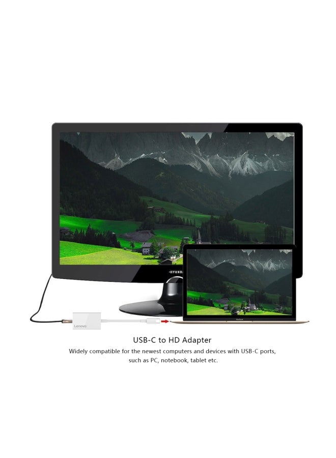 Lenovo - Type-C To HD USB Hub White - Image 1