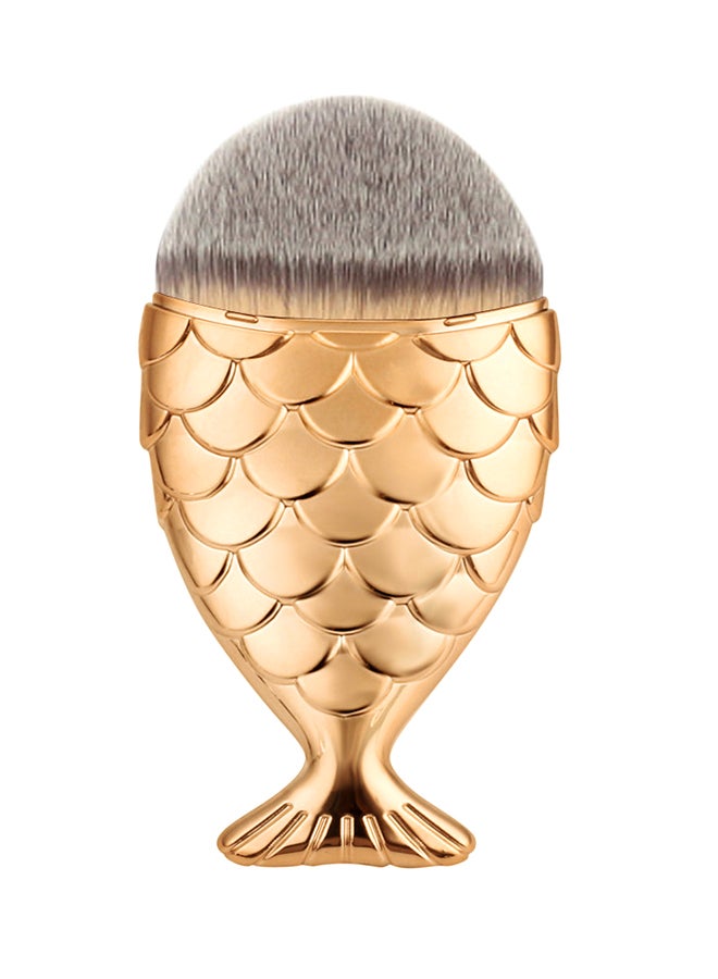 Fish Scale Shaped Powder Blush Makeup Brush Rose Gold