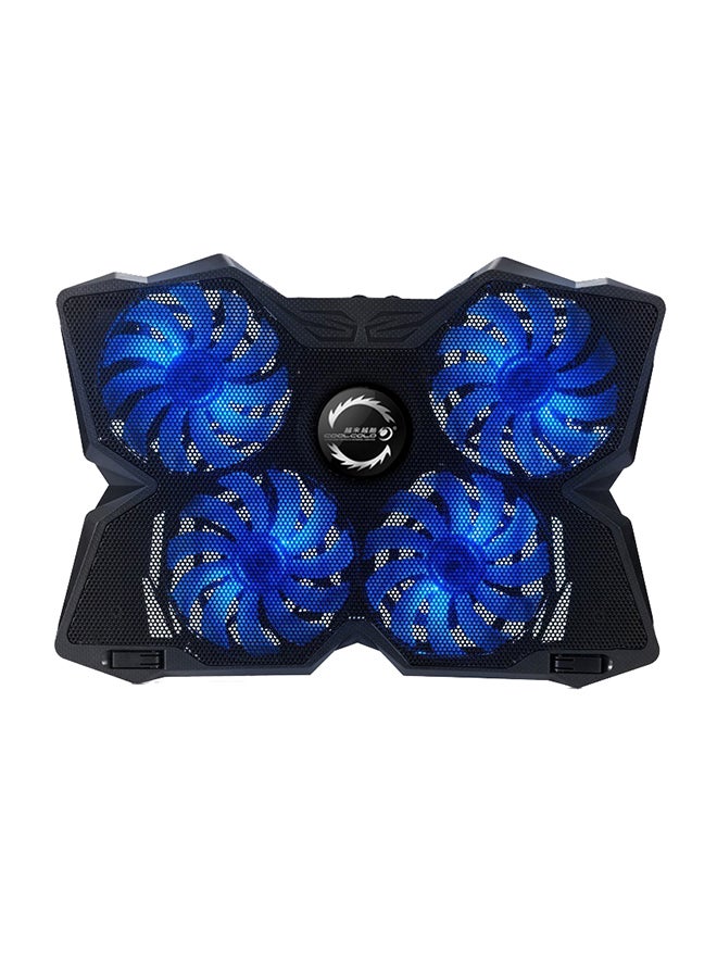 COOLCOLD - Laptop Cooling Pad Radiator With Led Four Fans Blue/Black - Image 1