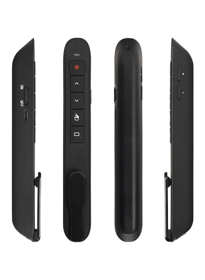 Generic - 2.4Ghz Wireless Air Mouse Flip Pen Laser Pointer Black - Image 1