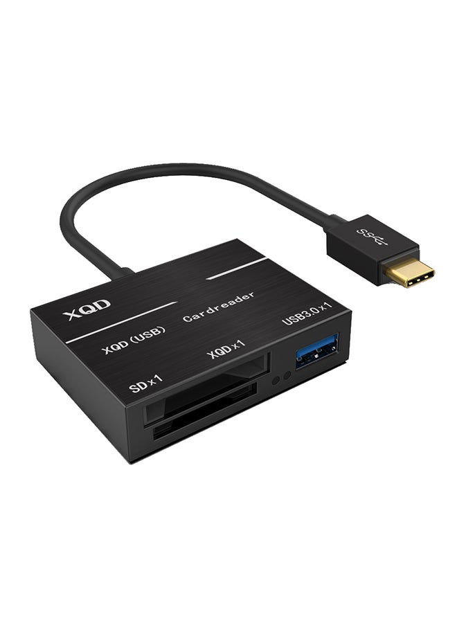 قارئ بطاقات 3 في 1 بمنفذ Type-C أسود