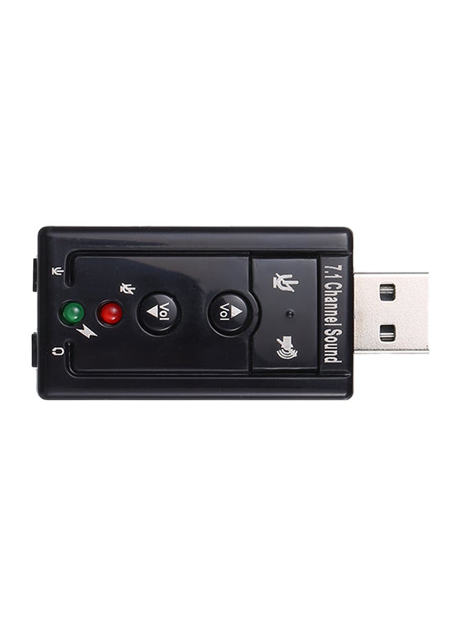 7.1 Channel External USB Sound Card Black
