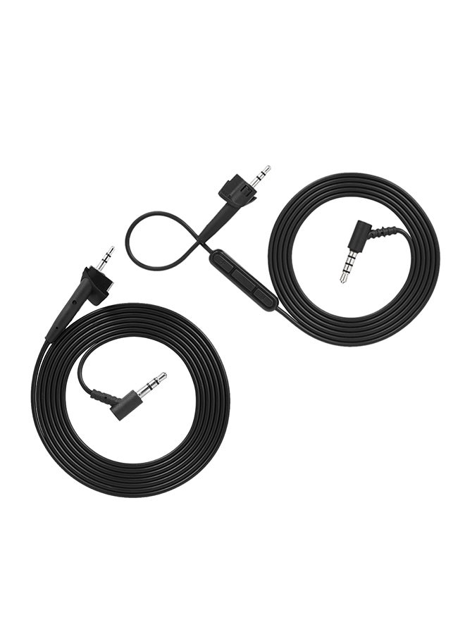 2-Piece Audio Cable For Bose AE2 Headphones Cord Line Black