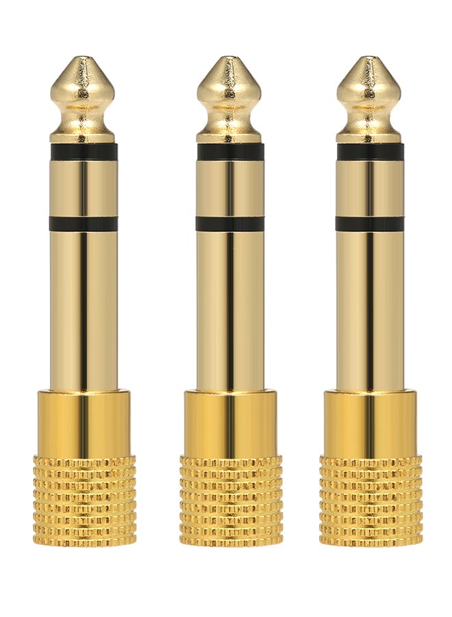 Generic - 3-Piece Audio Jack Adapter Set Gold - Image 1