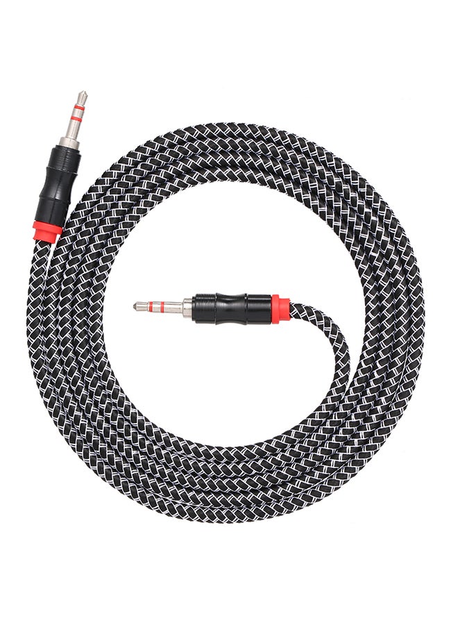 3.5mm Jack Male To Male AUX Cable -2M Black/White 