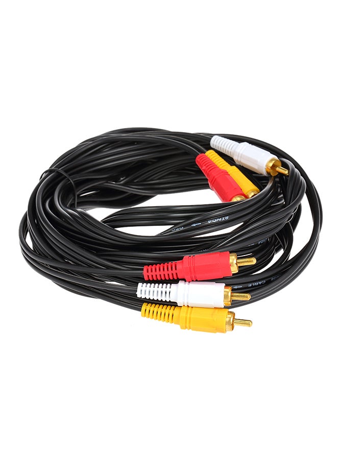 كابل صوت RCA ذكر إلى ذكر أسود