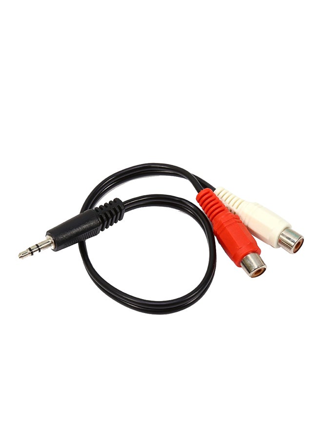 كابل من منفذ RCA ذكر إلى منفذي RCA أنثى أسود
