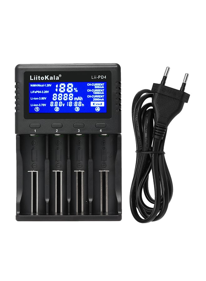 LiitoKala - Intelligent Smart Battery Charger With LCD Display Black - Image 1