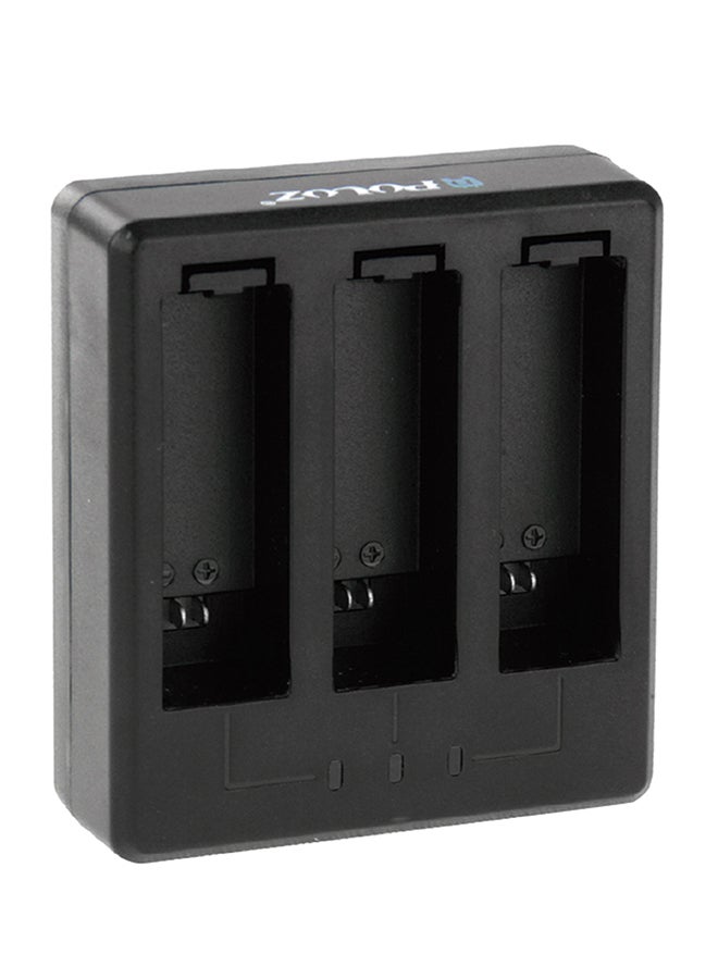 PULUZ 3-Channel Battery Charging Deck For Mini Sports Cameras Black