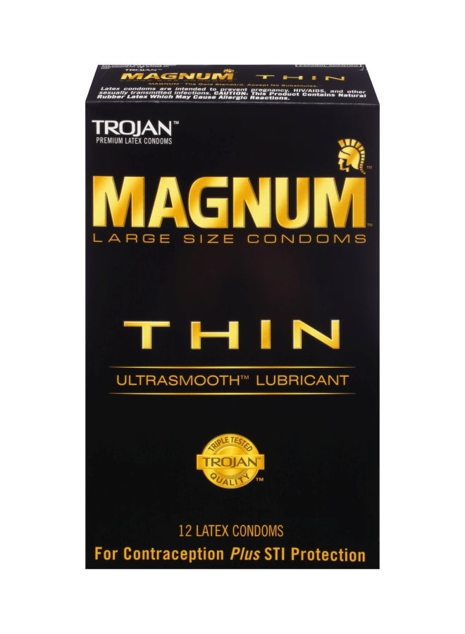 TROJAN 12-Piece Magnum Thin Condom Set