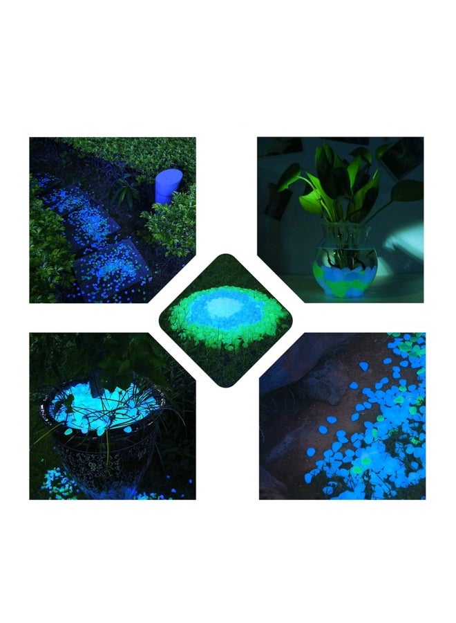 100-Piece Glow-In-The-Dark Fish Tank Pebble Set Blue  - Image 3