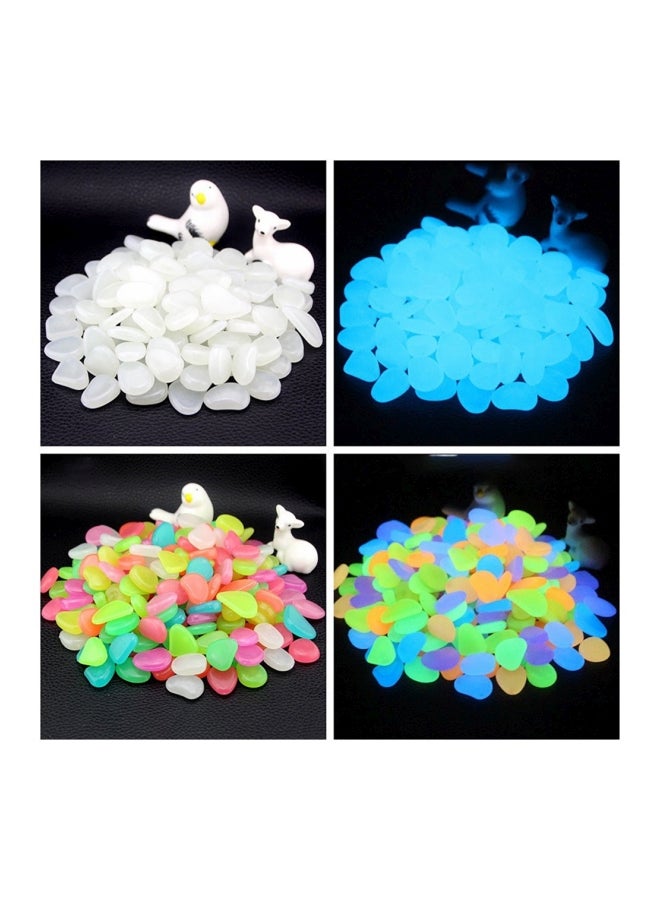 100-Piece Glow-In-The-Dark Fish Tank Pebble Set Blue  - Image 4