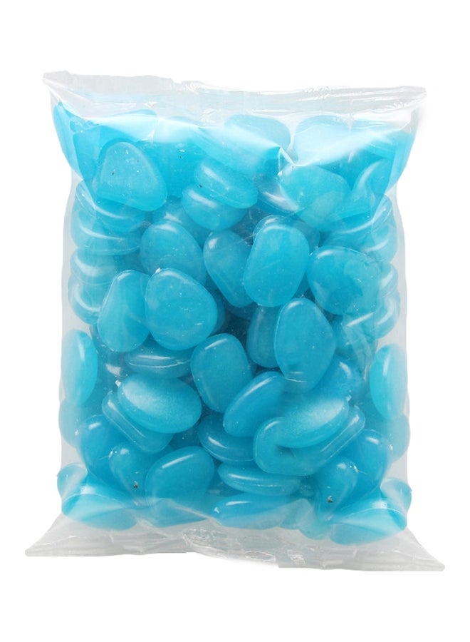 100-Piece Glow-In-The-Dark Fish Tank Pebble Set Blue  - Image 1