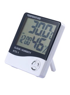 Generic HTC-1 Alarm Clock Indoor Digital Temperature Humidity Meter Weather Station Black/White  - Image 3